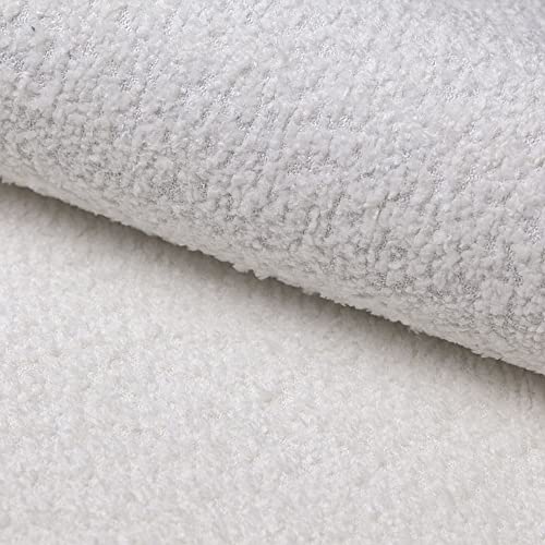 Heko Panels Milano Stoff Meterware Bouclé Kuschelweich Premium Polsterstoff Aus PES Teddystoff Nähstoffe Möbelstoffe Dekostoffe Handwerken UV-beständig Milano Polarweiß 3 Meter 142 x 300 cm von HEKO PANELS