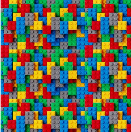 HEKO PANELS Stoff Oxford Wasserdichte Meterware CanvasPolyester Stoff Zum Nähen Nähstoffe Möbelstoffe Dekostoffe Handwerken Wasserabweisend Blickdicht Bausteine Bunt 100 x 155 cm von HEKO PANELS