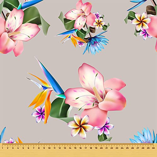 HEKO PANELS Stoff Oxford Wasserdichte Meterware CanvasPolyester Stoff Zum Nähen Nähstoffe Möbelstoffe Dekostoffe Handwerken Wasserabweisend Blickdicht Blumen Bunt Beige 100 x 155 cm von HEKO PANELS