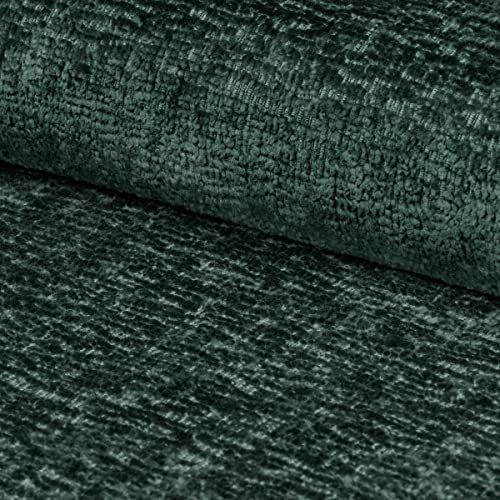 Heko Panels Polsterstoff Meterware Bouclé Optik Premium Stoff Aus PES Teddystoff Nähstoffe Möbelstoffe Dekostoffe Handwerken UV-beständig Wasserdicht Tenza Dunkelgrün 1 Meter 143 x 100 cm von HEKO PANELS
