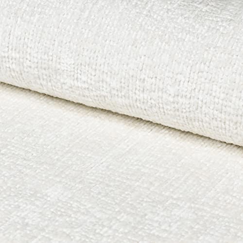 Heko Panels Polsterstoff Meterware Bouclé Optik Premium Stoff Aus PES Teddystoff Nähstoffe Möbelstoffe Dekostoffe Handwerken UV-beständig Wasserdicht Tenza Weiß 5 Meter 143 x 500 cm von HEKO PANELS