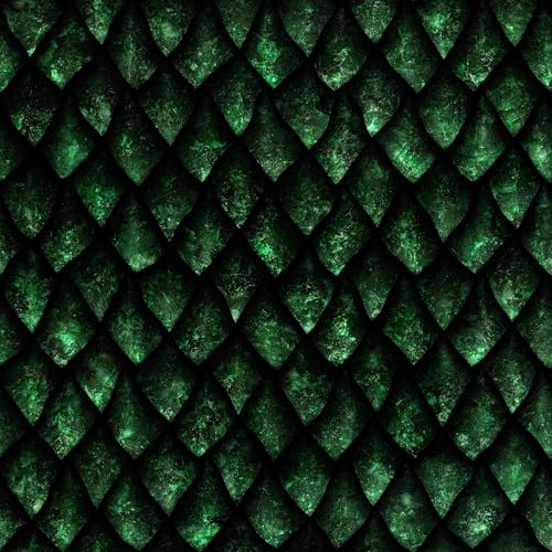 Heko Panels Samtstoff Meterware Dekostoff Bedruckt Möbelstoff Polsterstoff Velvet Polyester Wasserabweisend Meterware Stoff zum Nähen Möbelstoff Royal Drachenschuppen Grün 140 x 100 cm RDX1276 von HEKO PANELS
