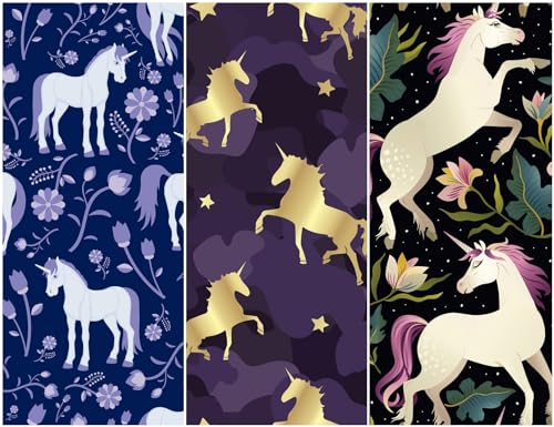 Heko Panels Stoff Panel Wasserdicht Mit 3 Mustern Canvas-Stoff Polyester Stoff Zum Nähen Nähstoffe Dekostoffe Wasserabweisend Blickdicht 121,5 x 153 cm Einhörner Unicorns von HEKO PANELS