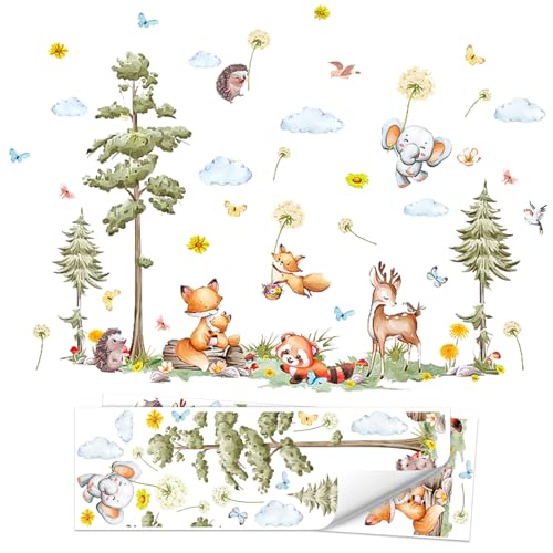 HEKOBAG 2 Blatt Wandtattoo Waldtiere Baum PVC Wandaufkleber Wald Kinderzimmer Wandsticker Wald Tiere Hirsch 30 x 90cm Wanddeko Wald Aufkleber Wand Wandbilder für Wohnzimmer Schlafzimmer Babyzimmer HEKOBAG 2 Blatt Wandtattoo Waldtiere Baum PVC Wandaufkleber Wald Kinderzimmer Wandsticker Wald Tiere Hirsch 30 x 90cm Wanddeko Wald Aufkleber Wand Wandbilder für Wohnzimmer Schlafzimmer Babyzimmer von HEKOBAG