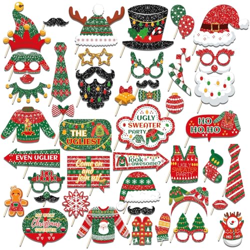 HEKOBAG 45 Stück Fotorequisiten Weihnachten Fotobox Accessoires Photo Booth Weihnachten Foto Booth Props Fotobox Requisiten Weihnachtsfotobox für Weihnachtsparty Weihnachtsfeier Partyzubehör HEKOBAG 45 Stück Fotorequisiten Weihnachten Fotobox Accessoires Photo Booth Weihnachten Foto Booth Props Fotobox Requisiten Weihnachtsfotobox für Weihnachtsparty Weihnachtsfeier Partyzubehör von HEKOBAG