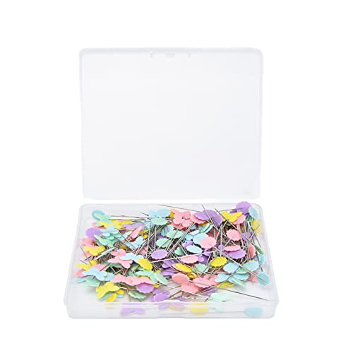 200 Stück Blumen-Nadelnadeln mit Knopfkopf, Niedliche Blumen, Schmetterlinge, Bunt, DIY, Dekorative Positionierungsnadel Zum Nähen, Scrapbooking von HELEVIA