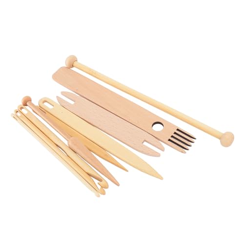 9-teiliges Webwerkzeug aus Holz, Pick Stick, Häkelnadel, Schiffchen-Set, Handwebmaschinen-Zubehör für den Heimgebrauch von HELEVIA