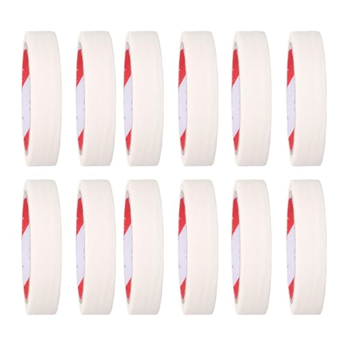 HELEVIA Autofarbe Klebeband Weißes Papier Klebeband 20mmx20m/0,78inx65,6ft Maler Bänder für Home Office School Handwerkskunst (12 Rollen) von HELEVIA