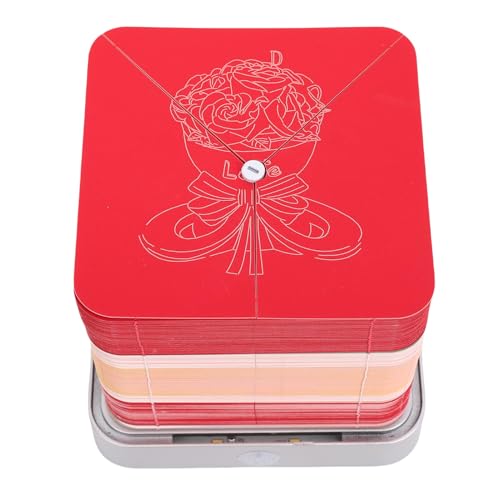 HELEVIA Rose Bouquet 3D -Memo -Pad mit Licht, 2026 Kalenderpapier -Schnitzer -Handriss, 3D -Kunst -Notizblock -Skulptur, für Desktop -Dekorativni stil (Rot) von HELEVIA