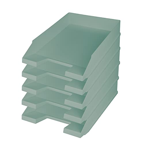 helit H2661632 - Briefablage the green staff, DIN A4-C4, 5 Stück, türkis, Ablagefächer stapelbar aus recyceltem Kunststoff, Blauer Engel zertifiziert helit H2661632 - Briefablage the green staff, DIN A4-C4, 5 Stück, türkis, Ablagefächer stapelbar aus recyceltem Kunststoff, Blauer Engel zertifiziert von Helit
