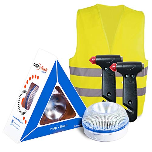 HELP FLASH Smart - AUTONOMES Notlicht, Vorsignalisierung von Gefahr und Taschenlampe, homologiert, tragbarer Notschutz Hammer, für Auto: Fensterbrecher und Sicherheitsgurtschneider von HELP FLASH SMART