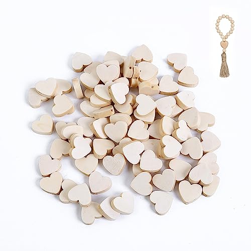 TUKEVA 100 Stück Liebes-Holzperlen Zum Basteln, Fädeln und Bemalen - Herz-Schmuck Halskette Abstandsperlen Abstandshalter für Valentinstag (Hölzernes) TUKEVA 100 Stück Liebes-Holzperlen Zum Basteln, Fädeln und Bemalen - Herz-Schmuck Halskette Abstandsperlen Abstandshalter für Valentinstag (Hölzernes) von HEMAJI