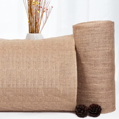 HEMEIREN 30 cm x 10 m Rolle Jute Sackleinen Tischläufer, Polsterstoff, natürliche Jute, Sackleinen, Jute, Basteln, Hochzeit, Party, Tischläufer, rustikale Tischdekoration (1 Rolle) von HEMEIREN