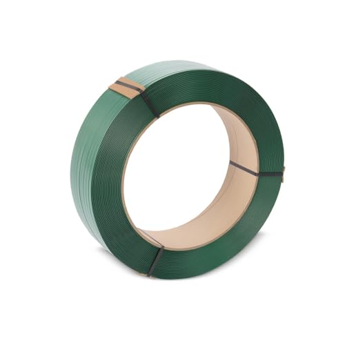HEMMDAL Umreifungsband | 15 mm x 2.000 m | 0,70 mm Stärke | 3.900 N Bruchlast | aus PET Kunststoff | 100% recyclingfähig | grün | gewaffelt/geprägt | für alle Umreifungsgeräte | Made in Germany von HEMMDAL