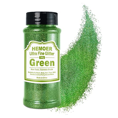 HEMOER Grün Glitzerpulver, 140g Bastel Glitzerpulver für Epoxidharz, DIY Basteln, Feine Handwerk Glitter für Tumbler Malerei Kerze Herstellung; Kosmetischer Glitzer, Haare, Körper Nagel Glitzer HEMOER Grün Glitzerpulver, 140g Bastel Glitzerpulver für Epoxidharz, DIY Basteln, Feine Handwerk Glitter für Tumbler Malerei Kerze Herstellung; Kosmetischer Glitzer, Haare, Körper Nagel Glitzer von HEMOER