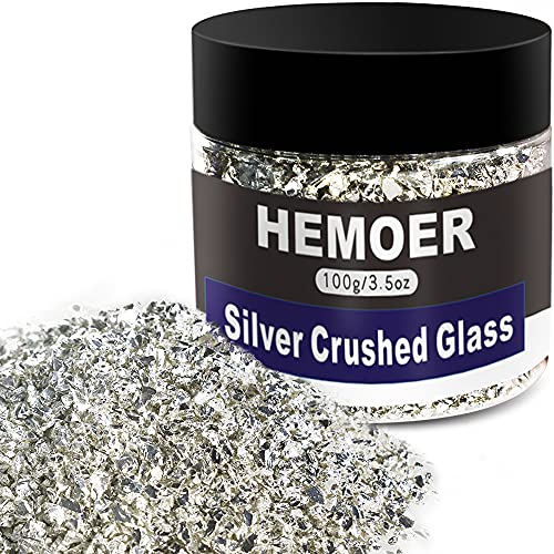 HEMOER Silber Zerkleinertem Glas Glitzer für Epoxidharz, 100g 2-4mm Unregelmäßigen klobig Glitzer, für Epoxidharz Füllstoff, Basteln, Vasenfüllung, Dekoration Herstellung HEMOER Silber Zerkleinertem Glas Glitzer für Epoxidharz, 100g 2-4mm Unregelmäßigen klobig Glitzer, für Epoxidharz Füllstoff, Basteln, Vasenfüllung, Dekoration Herstellung von HEMOER