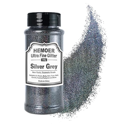 HEMOER Silbergrau Glitzerpulver, 140g Bastel Glitzerpulver für Epoxidharz, DIY Basteln, Feine Handwerk Glitter für Tumbler Malerei Kerze Herstellung; Kosmetischer Glitzer, Haare, Körper Nagel Glitzer HEMOER Silbergrau Glitzerpulver, 140g Bastel Glitzerpulver für Epoxidharz, DIY Basteln, Feine Handwerk Glitter für Tumbler Malerei Kerze Herstellung; Kosmetischer Glitzer, Haare, Körper Nagel Glitzer von HEMOER
