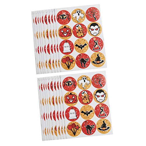 HEMOTON 1 240 Stück Versiegelungsaufkleber Halloween grusel Halloween Costume süßigkeiten für Halloween Sticker briefumschläge Aufkleber zum Versiegeln von Süßigkeiten Klebetiketten Papier von HEMOTON