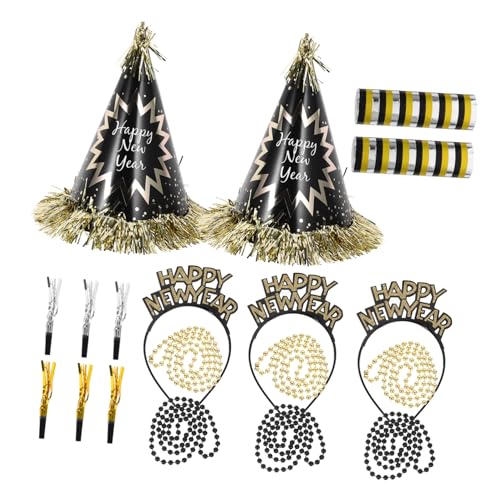 HEMOTON 1 Frohes Jahr Hut Neujahrshut Stirnband für das Neue Jahr 2024 Goldener Hut Zubehör Kopftuch kopftücher Party Dekoration swor Silvester Partyhut dekorative Perlenkette Papier Black HEMOTON 1 Frohes Jahr Hut Neujahrshut Stirnband für das Neue Jahr 2024 Goldener Hut Zubehör Kopftuch kopftücher Party Dekoration swor Silvester Partyhut dekorative Perlenkette Papier Black von HEMOTON