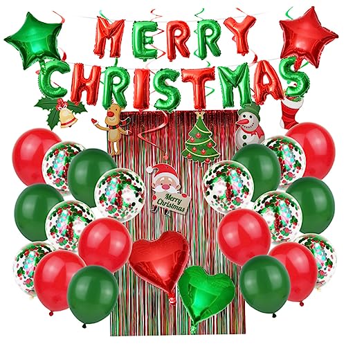 HEMOTON 1 Satz 46 Stück Weihnachtsdekoration Weihnachtsballongirlande Weihnachtsfeier Ballon Weihnachtlicher Hängender Wirbel Grüne Weihnachtsheliumballon Emulsion HEMOTON 1 Satz 46 Stück Weihnachtsdekoration Weihnachtsballongirlande Weihnachtsfeier Ballon Weihnachtlicher Hängender Wirbel Grüne Weihnachtsheliumballon Emulsion von HEMOTON