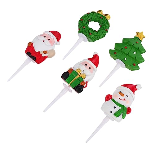 HEMOTON 1 Satz Add- Zum Dekorieren Von Kuchen Weihnachtsdeko Weihnachtsmotiv Weihnachtskuchen Topper Urlaub Kuchen Topper Kuchendekor Zum Thema Festival Kuchendeckel Harz 5 Stück von HEMOTON