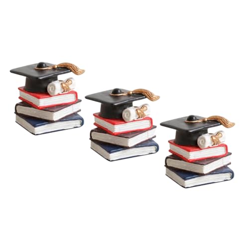 HEMOTON 1 Satz Doktorhutbuch - Abschlussfeier Kuchendeko - Kuchendekoration Abschlussfeier Dessertringe Abschluss Glückwunsch Abholen Cupcake-topper Mit Abschlusshut Shuzhi 3 Stück von HEMOTON