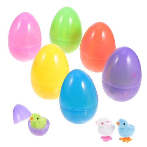 HEMOTON 1 Satz Eierschalen-kaninchen-hühner-set Einzigartige Spitzhacken-ornamente Ostereiersuche Eier Megaphon Eierbecher Für Weichgekochte Eier 3d Gefüllte Bälle Plüsch von HEMOTON