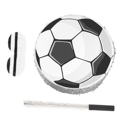 HEMOTON 1 Satz Fußball Pinata mit Augenmaske und Stock Spaßaktivität für Jungen Fußball Partydeko und von HEMOTON