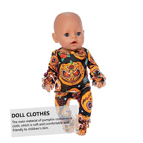HEMOTON 1 Satz Halloween-puppenkleidung Halloween Deko 18-Zoll-puppenkleidung 18-Zoll-Puppen-Halloween-Kleidung Puppen-kürbis-Kleidung Puppe Trägt Kleidung Puppen-Outfits Black Stoff von HEMOTON