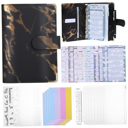HEMOTON 1 Satz Haushaltsbuch sparen Planer Sparer Veranstalter monatlich Geldorganisator Geld-Organizer-Ordner Geldsparordner Bargeld-Stuffing-Ordner Geldbinder Budgetierung Binder PVC von HEMOTON