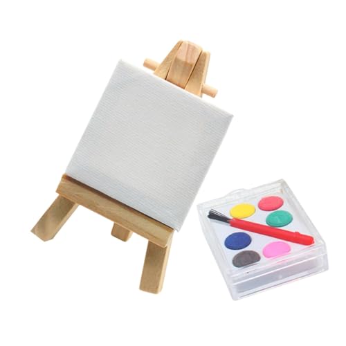 HEMOTON 1 Satz Miniatur Staffelei Set mit Malbrett für Minihäuser Künstlerische Dekoration für Kreative Diy Projekte und Mikro Landschaften Leicht und Tragbar Geschenkidee von HEMOTON