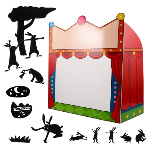 HEMOTON 1 Satz Schattenpuppenspielbühne Karnevalspartydekorationen Zirkus-Halloween-Dekorationen Katzenhaus Aus Pappe Kleiner Verkaufsautomat Puppenständer Ramen-katzenbett Papier von HEMOTON