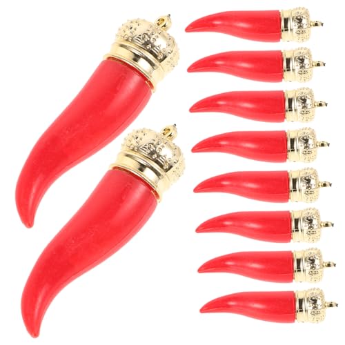 HEMOTON 10 STK. Chili-Pfeffer-Charme Lebensmittel-anhänger Ohrringe Machen Charms Lebensmittelanhänger Für Die Schmuckherstellung Lebensmittelschmuck Gemüse-anhänger Chili-Charme Harz Rot von HEMOTON
