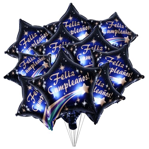 HEMOTON 10 Stück 1 Satz Geburtstag Fünf-Sterne-Ballon Helium-Ballonpumpe Einhorn-Luftballons balloons wasserballons hochzeitsdeko Dekorationsballons neuartiges Ballon-Kit Aluminiumfolie von HEMOTON