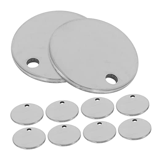 HEMOTON 10 Stück Leere Hundemarke runde Stanzrohlinge Gravurrohlinge leerer Stempel wichtelstempelset metallstempel Stempelset für Schmuck Stempelrohlinge für Hunde Rostfreier Stahl Silver von HEMOTON