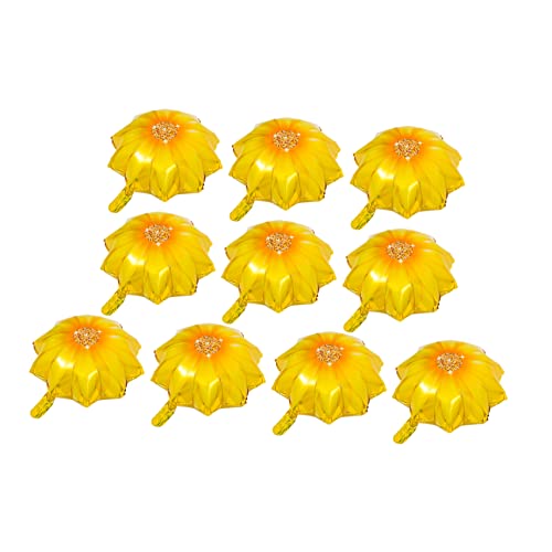 HEMOTON 10 Stück Sonnenblumen Folienballons Dekorative Leichte Aluminium Luftballons für Geburtstagsfeiern und Partys Leuchtende Farben für und Außendekoration von HEMOTON