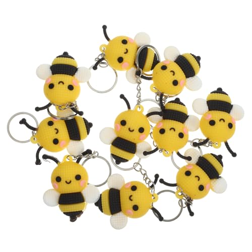 HEMOTON 10 Stück Teiliges Cartoon Biene Schlüsselanhänger Niedlicher Bienen Anhänger Vielseitiger Taschen Autoschlüssel Deko Geschenk für Freunde und Familie Praktische Party Deko HEMOTON 10 Stück Teiliges Cartoon Biene Schlüsselanhänger Niedlicher Bienen Anhänger Vielseitiger Taschen Autoschlüssel Deko Geschenk für Freunde und Familie Praktische Party Deko von HEMOTON