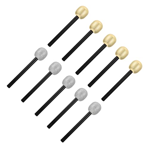 HEMOTON 10 Stück Teiliges Halloween Mikrofon Spielzeugset Leichtes Karaoke Requisit Glänzendes Cosplay Zubehör Gold und Silber Stimuliert Sprechen und für Kinderpartys und Kostüme von HEMOTON