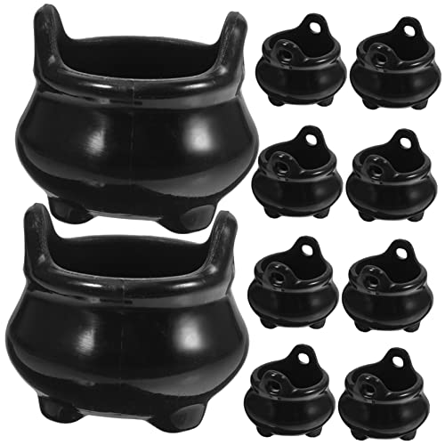 HEMOTON 10 Stück Teiliges Miniatur Witch Cauldron Kunststoffkessel für Halloween Dekorationen Niedliche Mini Kessel Töpfe für Kinderpartys Langlebige und Stilvolle Ornamente von HEMOTON