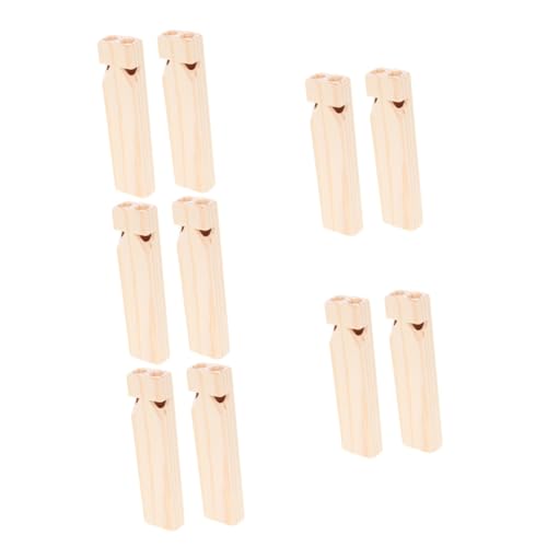HEMOTON 10 Teiliges Holzpfeifen Kindermusikspielzeug Unbemalt Bruchsicher Zugpfeifen für Fördert Hörentwicklung und Musikalisches Interesse Anfänger Instrument von HEMOTON