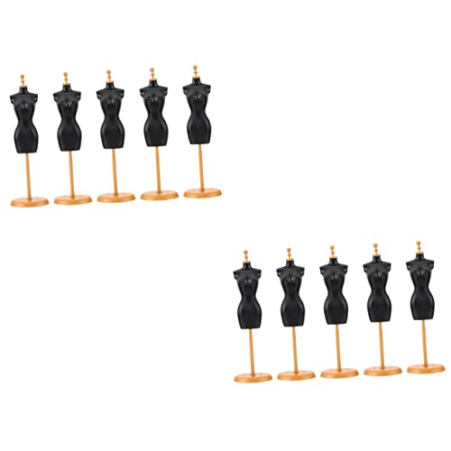 HEMOTON 10 Teiliges Puppenständer aus Schwarzem und Goldenem Mannequin Halter Doll Clothing Display Rack für Puppenkleider Shirts und Schmuck Lebensnahes Design für Puppenzubehör von HEMOTON