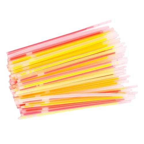 HEMOTON 100 Stück Leuchtstäbe Party Set Bunte Fluoreszierende Knicklichter Sichere Leichte und Bruchsichere Leuchtarmbänder für Hochzeit Geburtstag Festival Dunkle Partybeleuchtung von HEMOTON