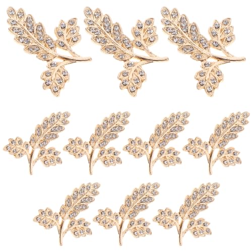 HEMOTON 10Pcs Haarschmuck aus Blättern Haarschmuck Haar spangen Haar Topper haarstecker goldene Reifen Schläfer Ohrringe Blatt Charms für Handyhülle Blatt Charm für Handyhülle Eisen von HEMOTON