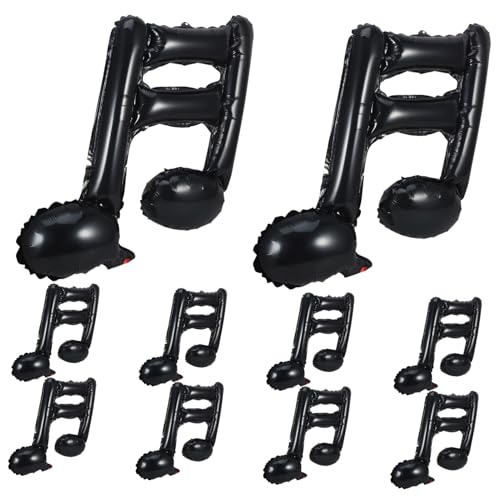 HEMOTON Metallisches Ballondekor – 10 Stück Musiknoten-luftballons Aus Aluminiumfolie Aufblasbare Folienballons Für Konzerte HEMOTON Metallisches Ballondekor – 10 Stück Musiknoten-luftballons Aus Aluminiumfolie Aufblasbare Folienballons Für Konzerte von HEMOTON