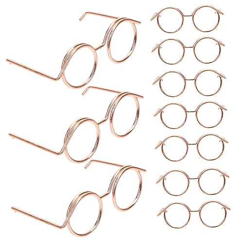 HEMOTON 10St Puppenbrille basteln sie eine Sonnenbrille zum dekorieren Puppensonnenbrille puppenkleidung Puppen Kleidung Schwarze Babypuppe Gläser dekorative Glasdekore Puppenzubehör klein von HEMOTON