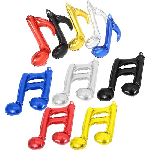 HEMOTON 10st Musikballons Luftballons Mit Musiknoten Metallische Bunte Luftballons Disco-ballons Mylar-buchstabenballons Party-requisiten Mit Aufblasbaren Instrumenten Aluminiumfolie von HEMOTON
