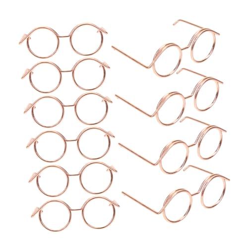 HEMOTON 10st Puppenzubehör Brillenrequisiten Zum Anziehen Mini-puppenbrillen-Requisiten Puppe Verkleiden Zubehör Puppengläser Zur Dekoration Entzückende Mini-Brille DIY-puppenbrille Metall von HEMOTON