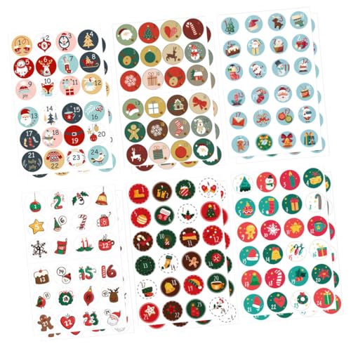 HEMOTON Versiegelungsetiketten Weihnachtsaufkleber 12 Blatt Umschlagaufkleber Klebesiegel Dekorative Etiketten von HEMOTON