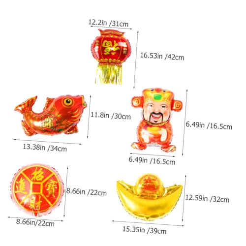 HEMOTON 12 Stück 2021 Frühlingsfest-luftballons 2021 Neujahrsballons Ballon Im Chinesischen Stil Partyballon Festlicher Ballon Dekorativer Luftballon Szenen-layout-ballon Aluminiumfolie von HEMOTON