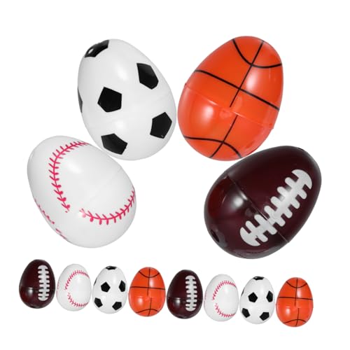 HEMOTON 12 Stück Befüllbare Ostereier Bunte Eier für Ostern Fußball Basketball und Rugby Leere Plastikeier für Eiersuchen und Kreative Deko Aktionen HEMOTON 12 Stück Befüllbare Ostereier Bunte Eier für Ostern Fußball Basketball und Rugby Leere Plastikeier für Eiersuchen und Kreative Deko Aktionen von HEMOTON